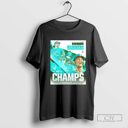 Seattle Mariners 2025 Al West Champions Tee Premium Collection