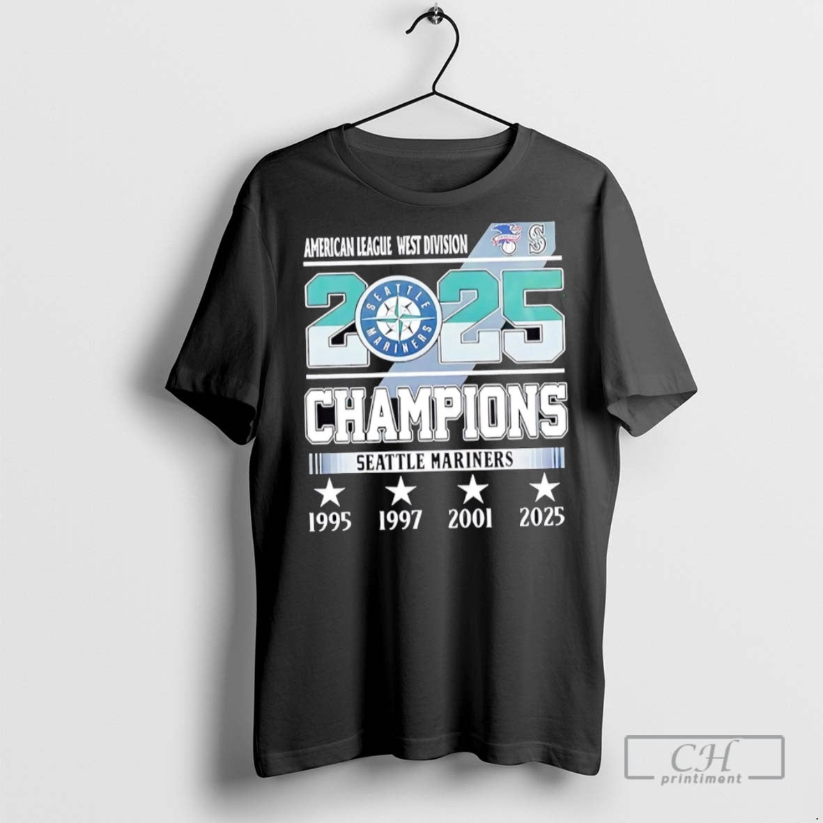 Seattle Mariners 2025 Al West 4X Champions Players Number And Name T