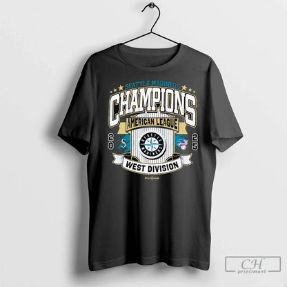 Seattle Mariners Champions Al West Division 2025 T Shirts TShirt