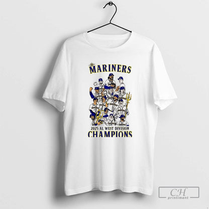 Seattle Mariners Baseball 2025 Al West Division Champions Player T
