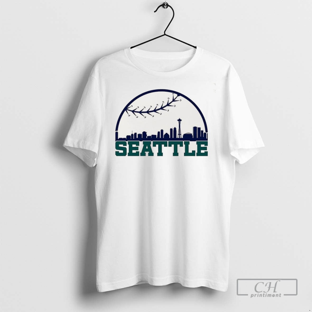 Seattle Mariners Baseball Skyline T Shirts Tee Vintage Collection
