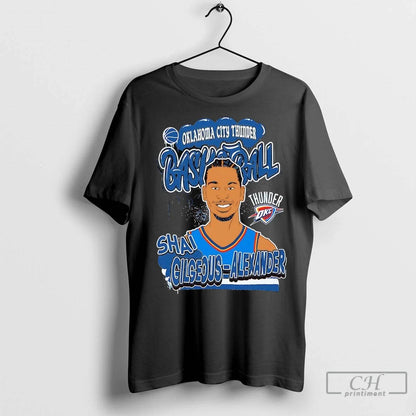 Shai Gilgeous Alexander Portrait Caricature Oklahoma City Thunder T