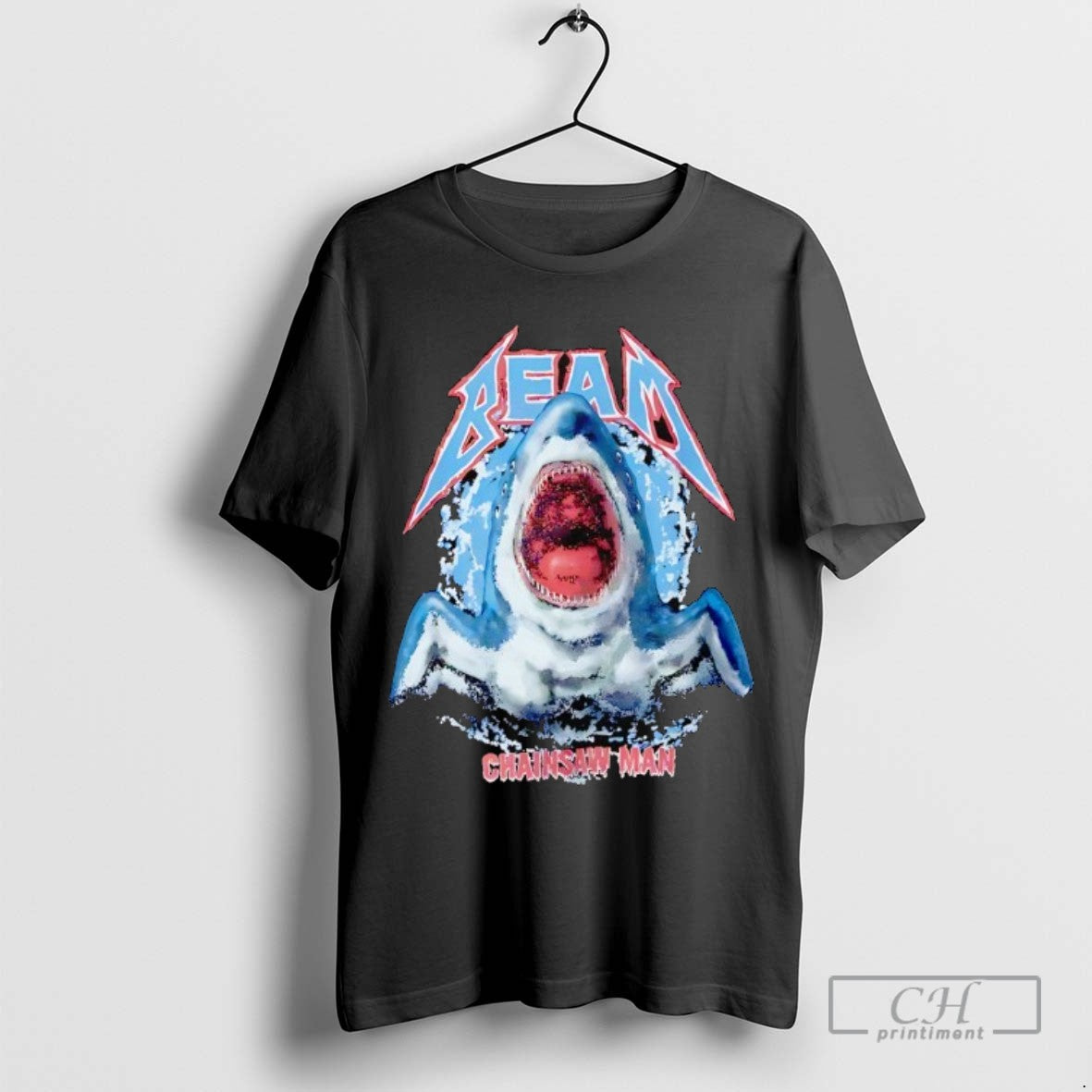 Shark Beam Chainsaw TShirt Modern Fashion