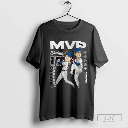 Shohei Ohtani Los Angeles Dodgers Dual Threat Mvp Caricature Shirt