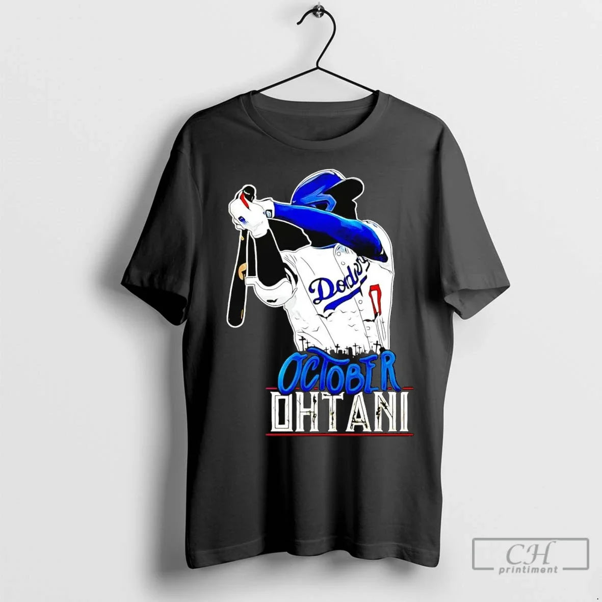 Shohei Ohtani Batting Dodgers October Ohtani T Shirts Tee Vintage