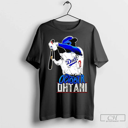 Shohei Ohtani Batting Dodgers October Ohtani T Shirts Tee Vintage