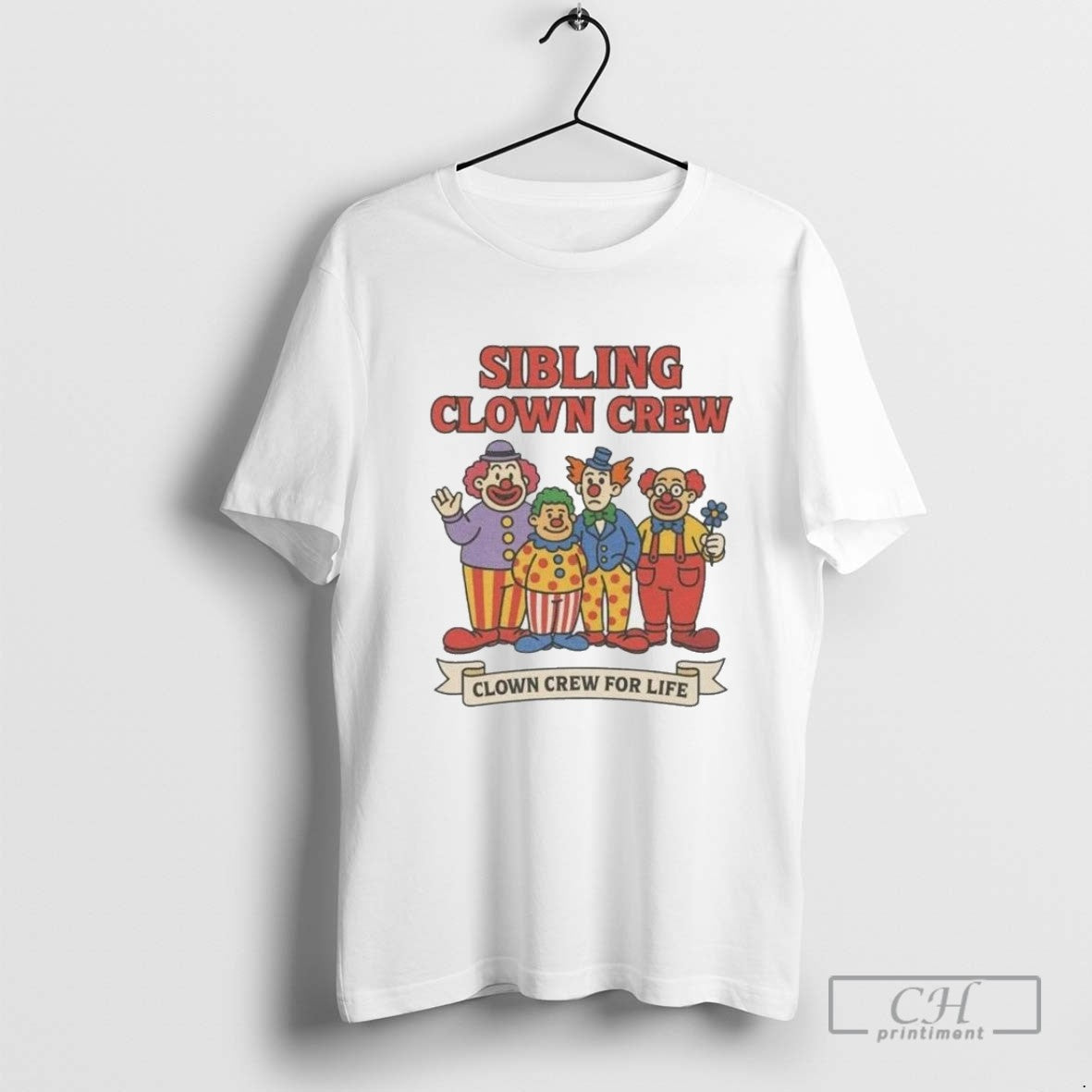 Sibling Clown Crew Life Hoodie Retro Art