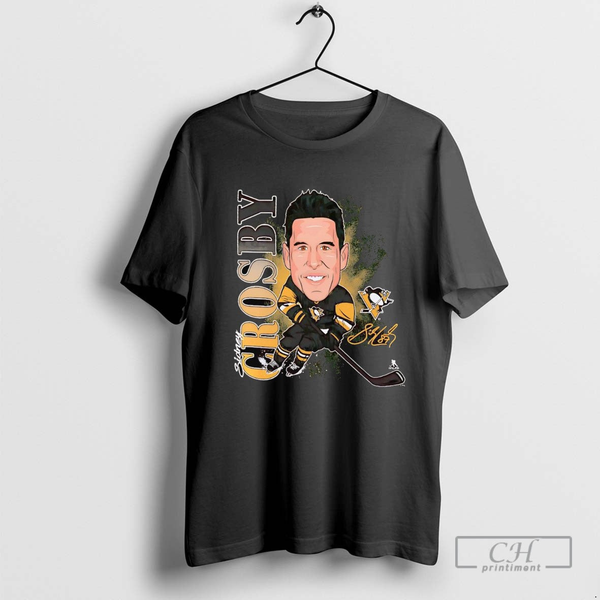 Sidney Crosby Caricature Player Signature Pittsburgh Penguins