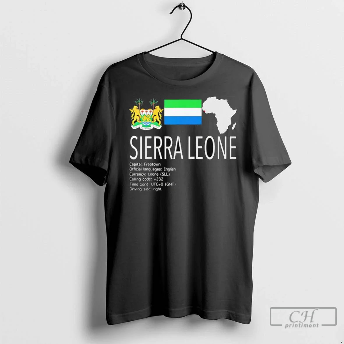Sierra Leone Logo Flag And Map Long Sleeve Authentic Fashion