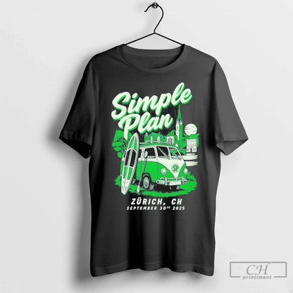 Simple Plan Sep 30 2025 Zurich Ch T Shirts Tee Retro Style