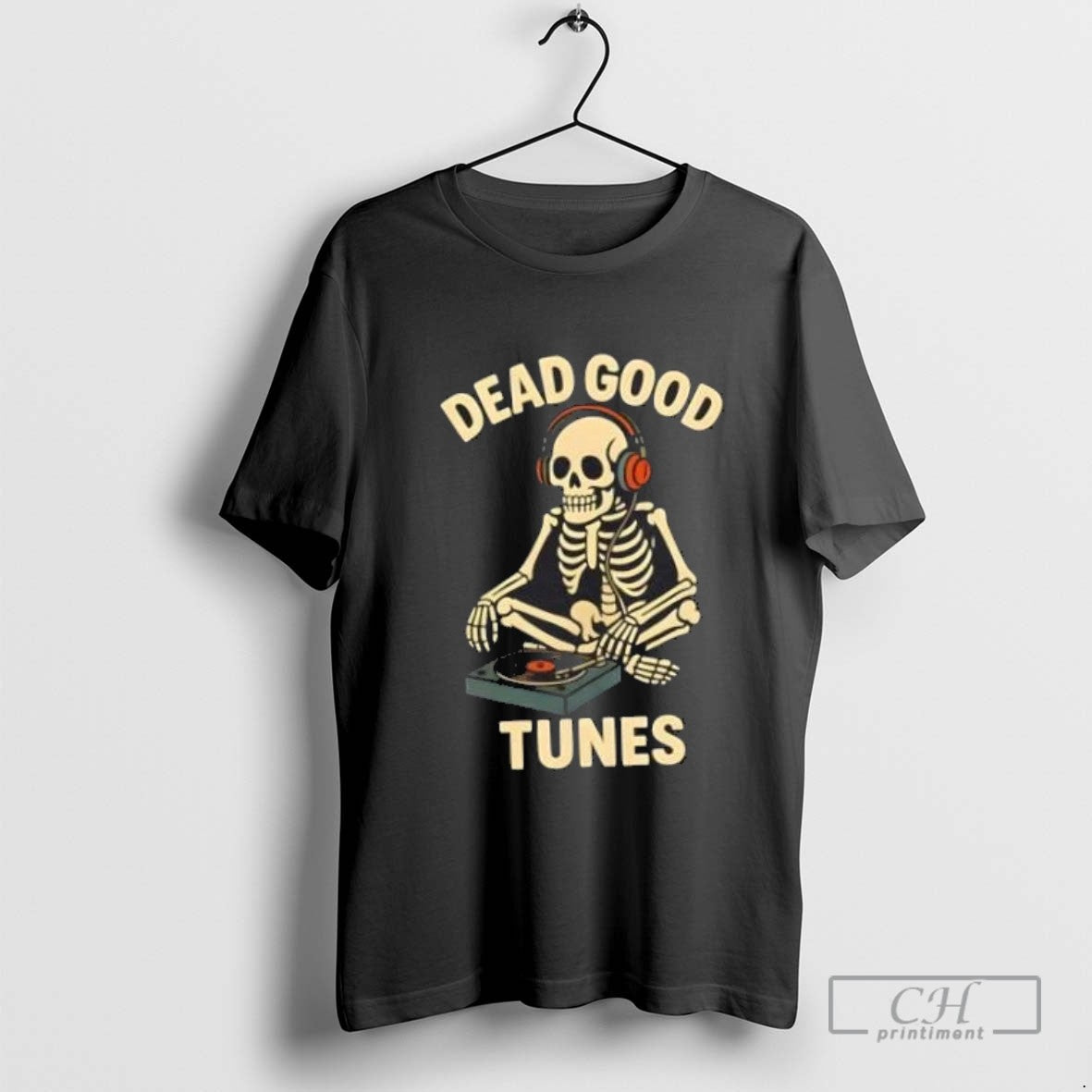 Skeleton Dead Good Tunes TShirt Retro Merch