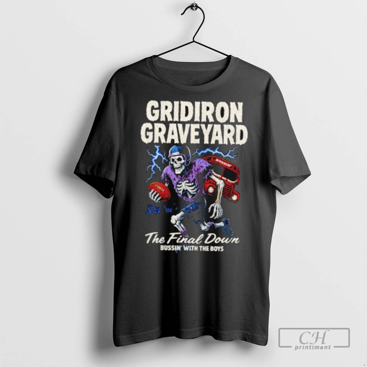 Skeleton Gridiron Graveyard Final Down T Shirts Long Sleeve Designer