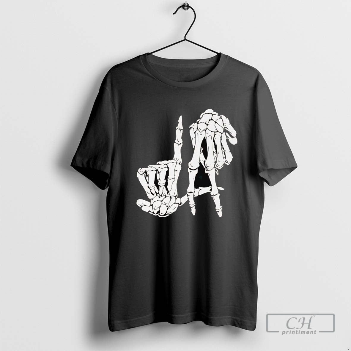 Skeleton Hand Sign Los Angeles Tee Modern Style