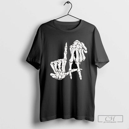 Skeleton Hand Sign Los Angeles Tee Modern Style