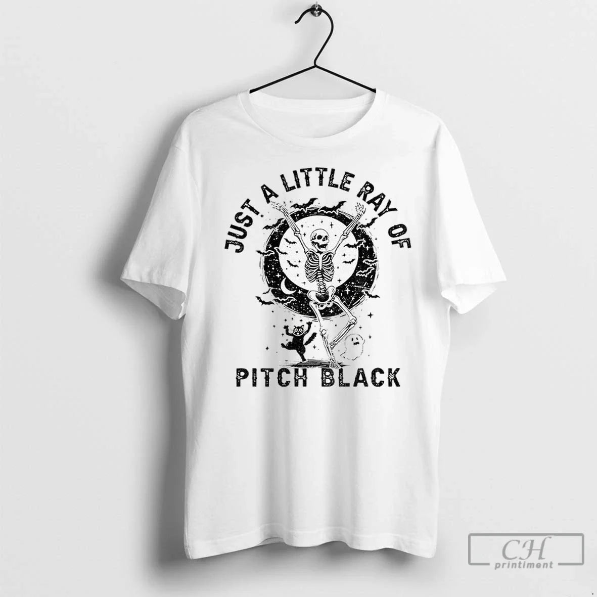 Skeleton Just Little Ray Pitch Black Halloween T Shirts Tank Top