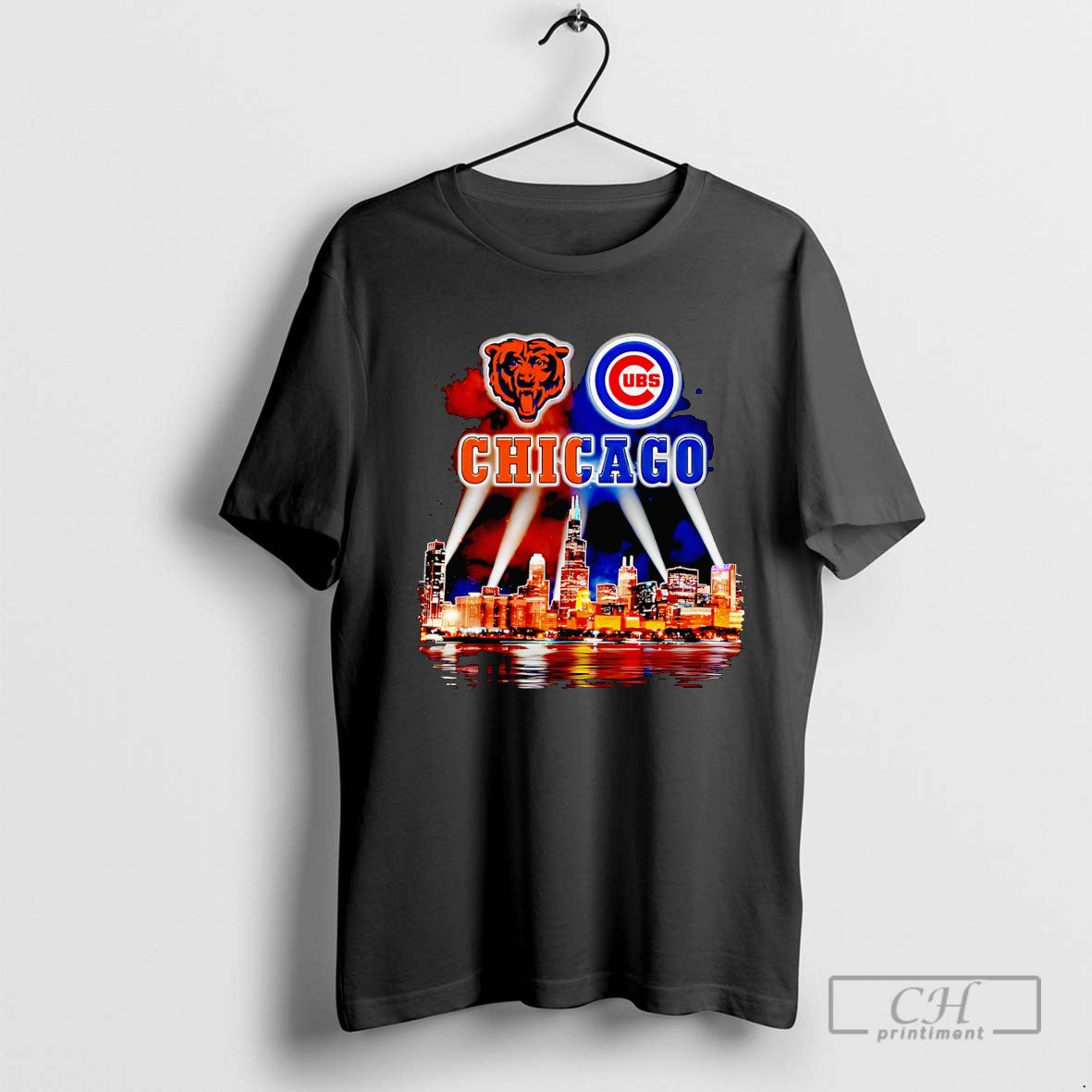 Skyline City Chicago Bears And Cubs Long Sleeve Exclusive Merch