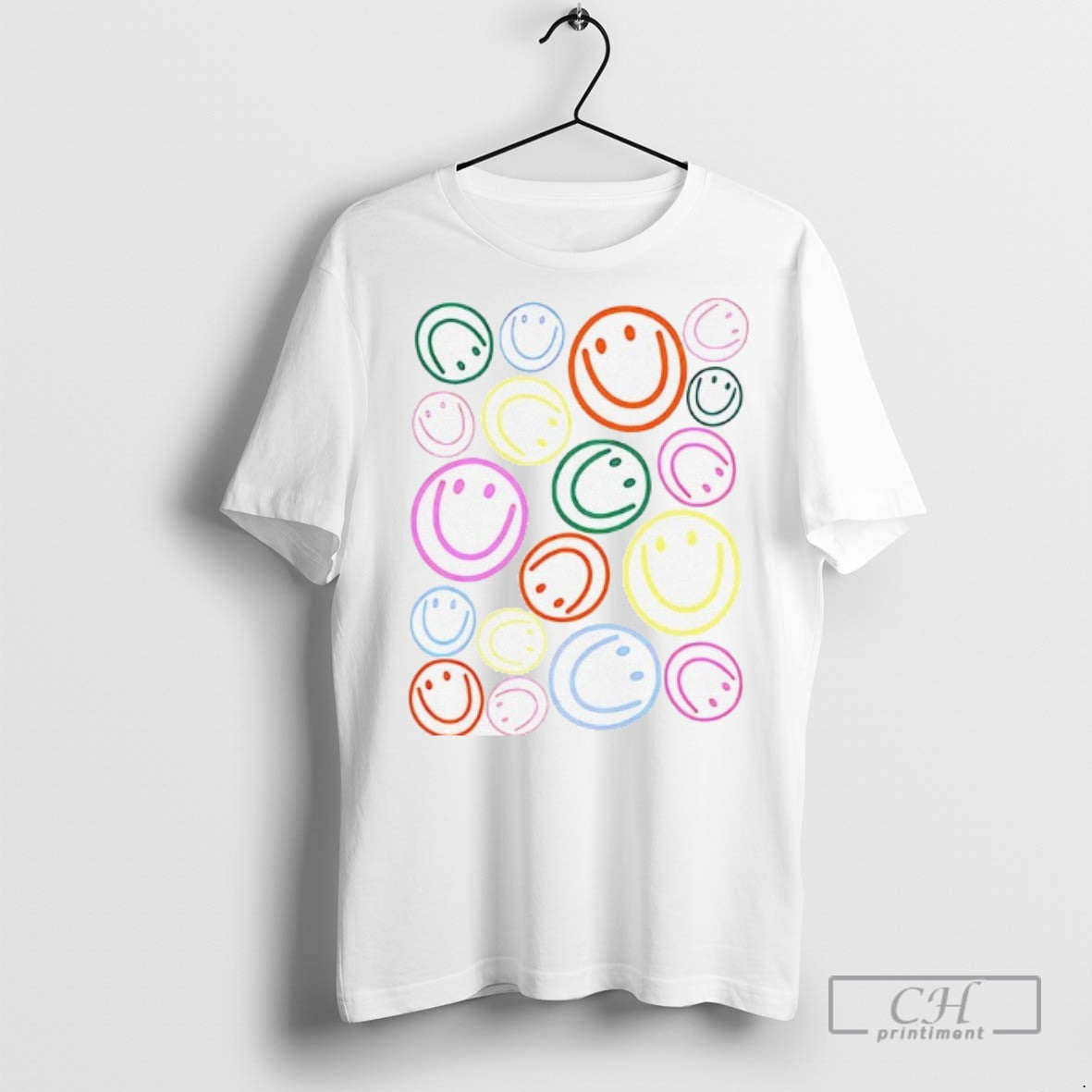 Smiley Faces T Shirts Long Sleeve Authentic Look