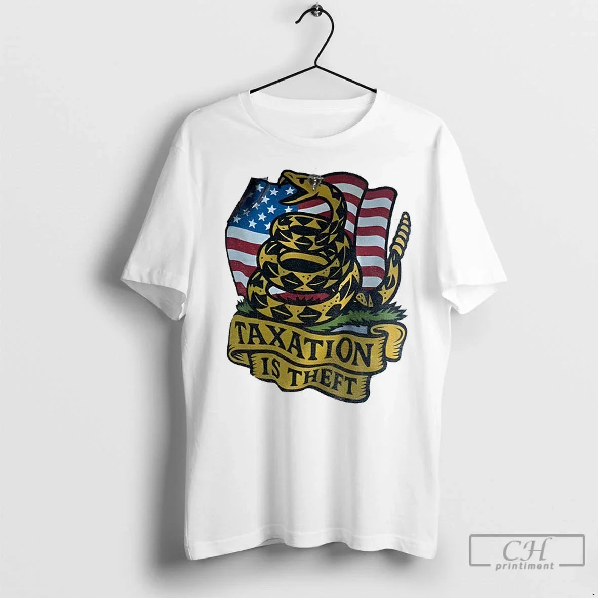 Snake Dont Tread Me Taxation Is Theft American Flag T Shirts Tank Top