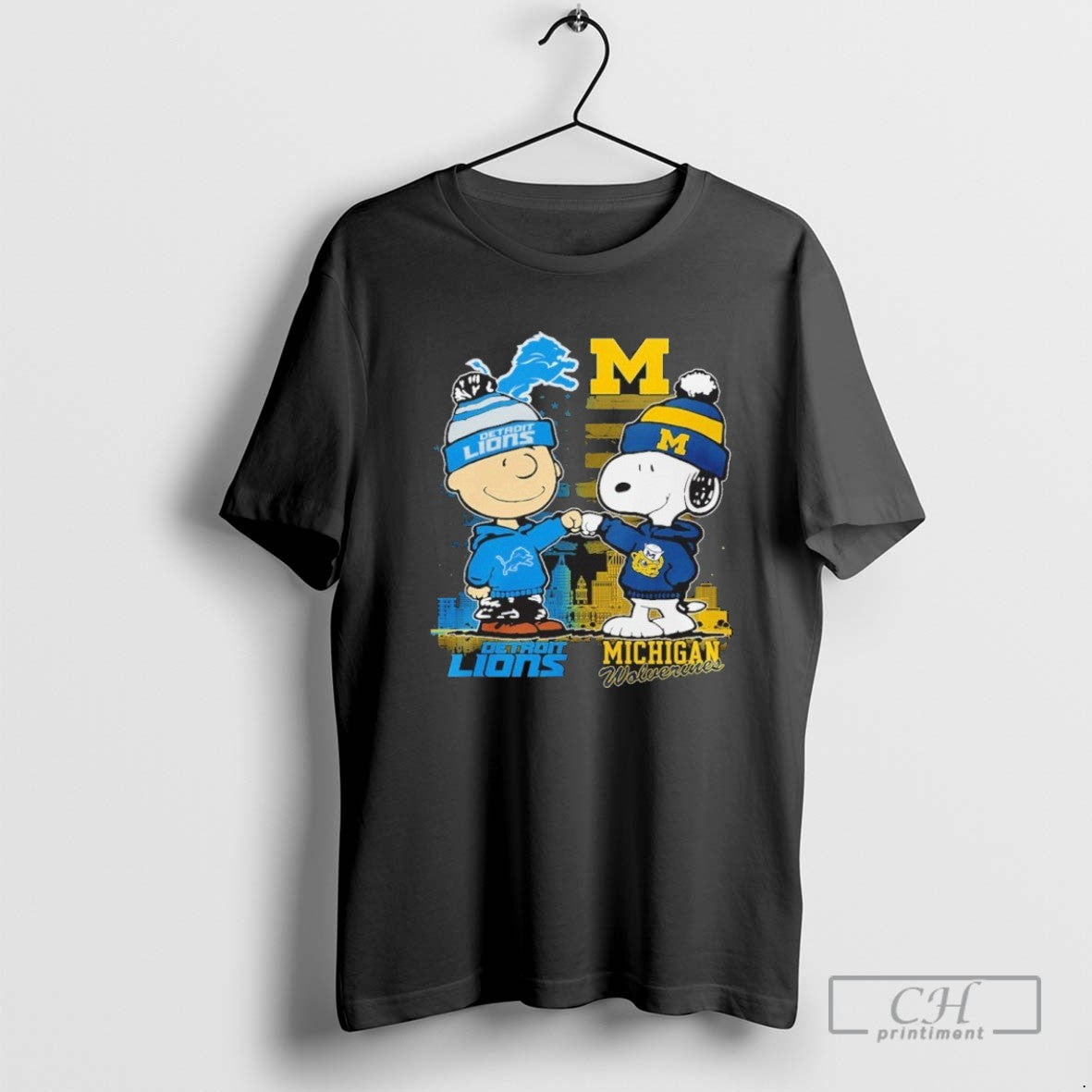 Snoopy And Brown Detroit Lions Michigan Wolverines Hoodie Unique