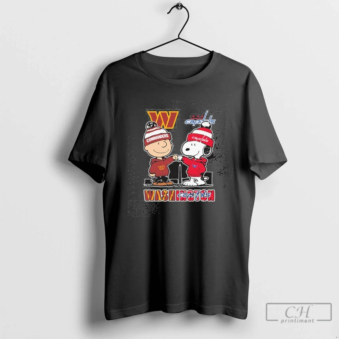 Snoopy Fist Bump Charlie Brown Commanders And Capitals Shirt