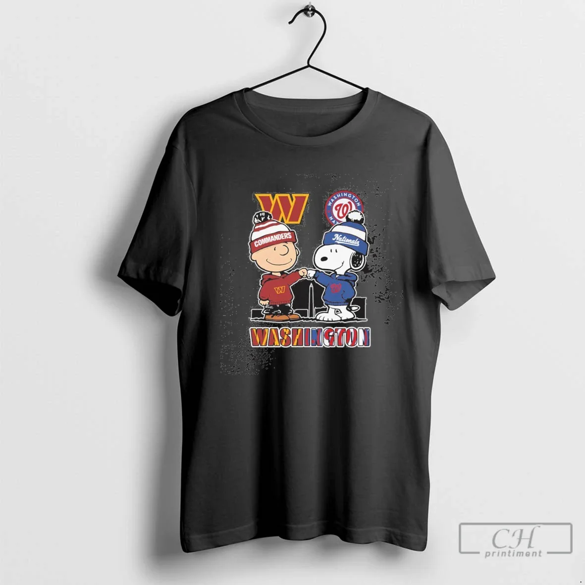 Snoopy Fist Bump Charlie Brown Commanders And Nationals TShirt
