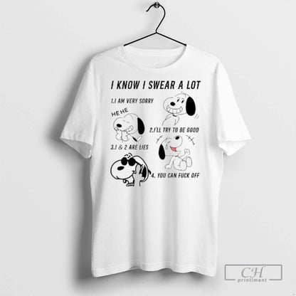 Snoopy I Know I Swear Lot I Am Very Sorry He He Ill Try Long Sleeve