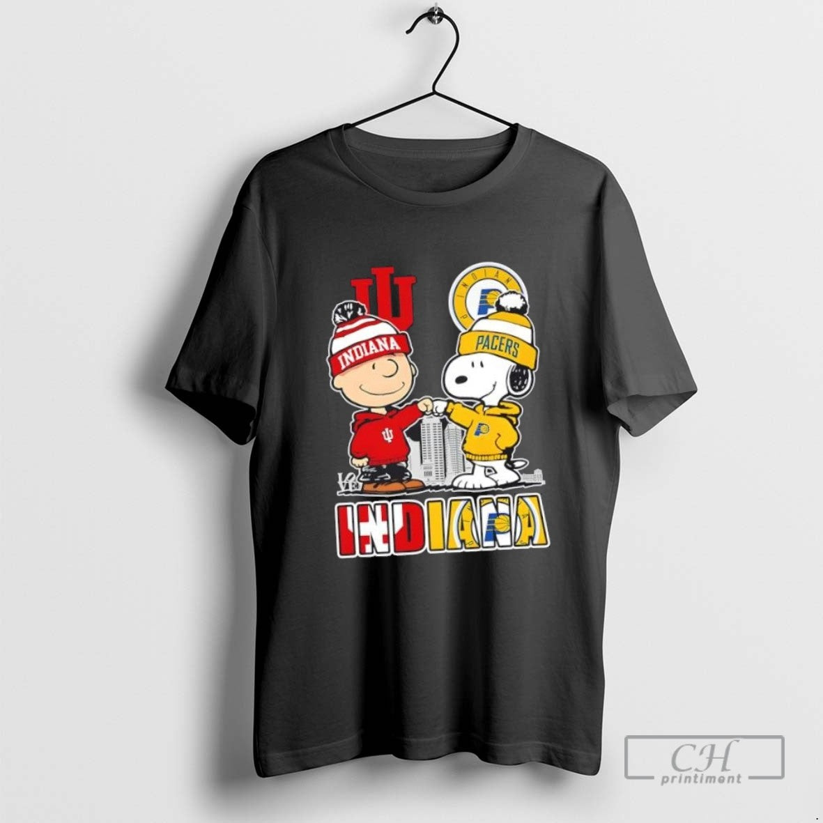 Snoopy And Charlie Brown Indiana Sports Hoosiers X Pacers Skyline