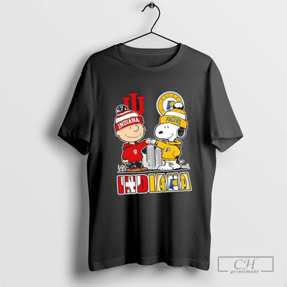 Snoopy And Charlie Brown Indiana Sports Hoosiers X Pacers Skyline