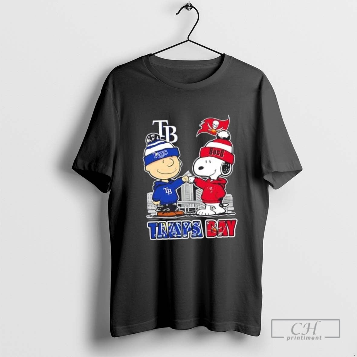 Snoopy And Charlie Brown Tampa Bay Rays X Buccaneers Shirt Vintage