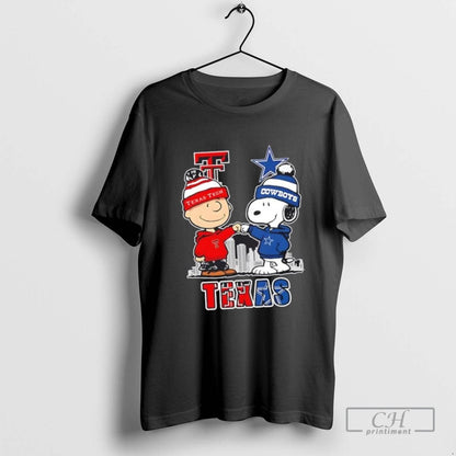 Snoopy And Charlie Brown Texas Tech Red Raiders X Dallas Cowboys