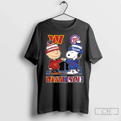 Snoopy And Charlie Brown Fist Bump Commanders And Nationals