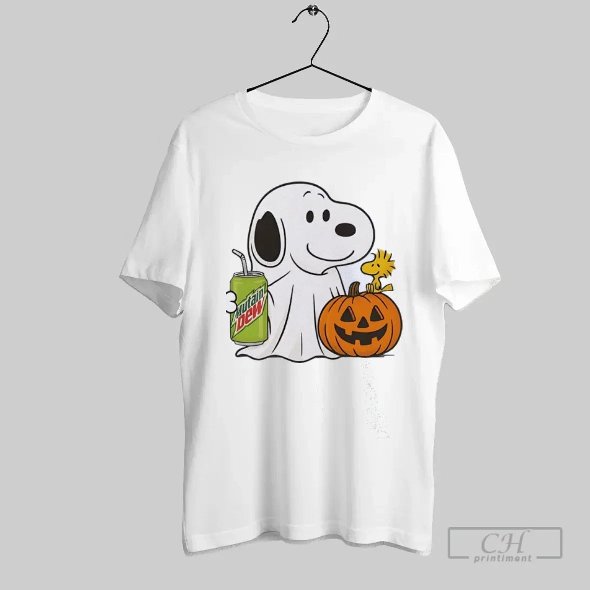 Snoopy And Woodstock X Mountain Dew Pumpkin Halloween TShirt Classic