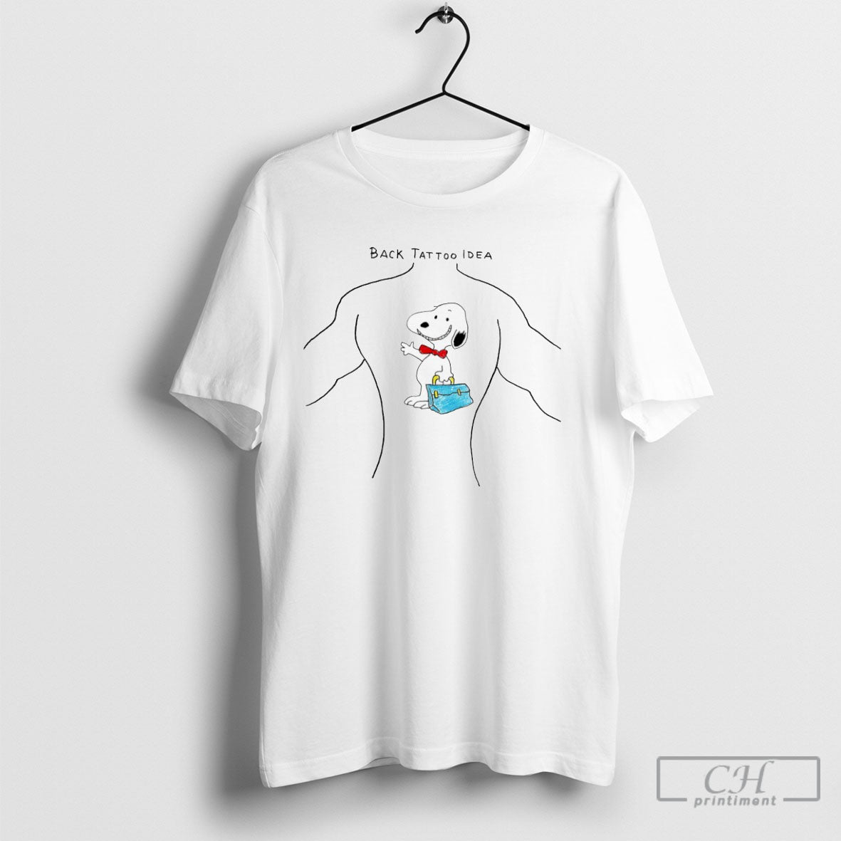 Snoopy Back Tattoo TShirt Elegant Look