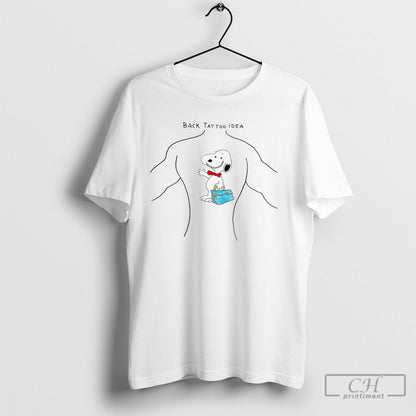 Snoopy Back Tattoo TShirt Elegant Look