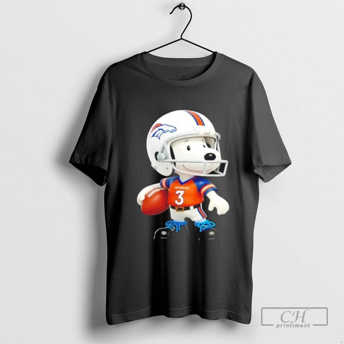 Snoopy Wearing Denver Broncos Football Tee Vintage Fashion