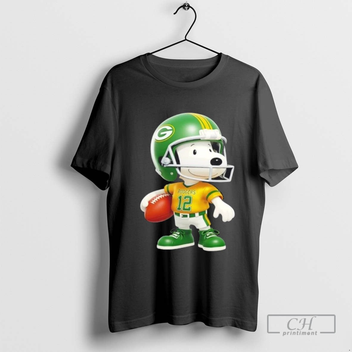 Snoopy Wearing Green Bay Packers Football Long Sleeve Designer