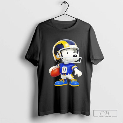 Snoopy Wearing Los Angeles Rams Football TShirt Trendy Fashion