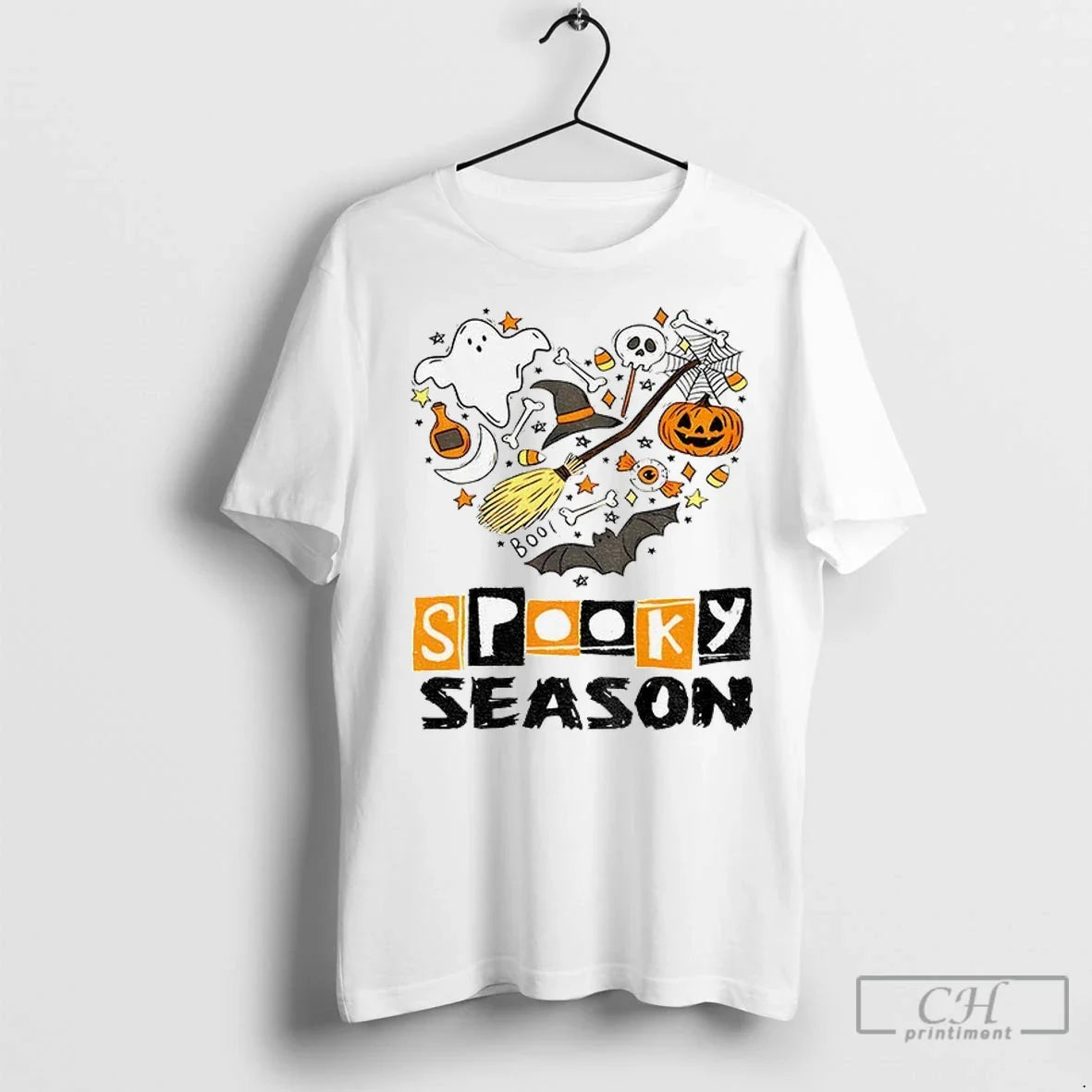 Spooky Season Ghost Pumpkin Boo Halloween 2025 T Shirts TShirt Modern