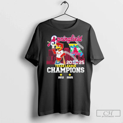 Springfield Cardinals Mascot 2025 Texas League Champions T Shirts