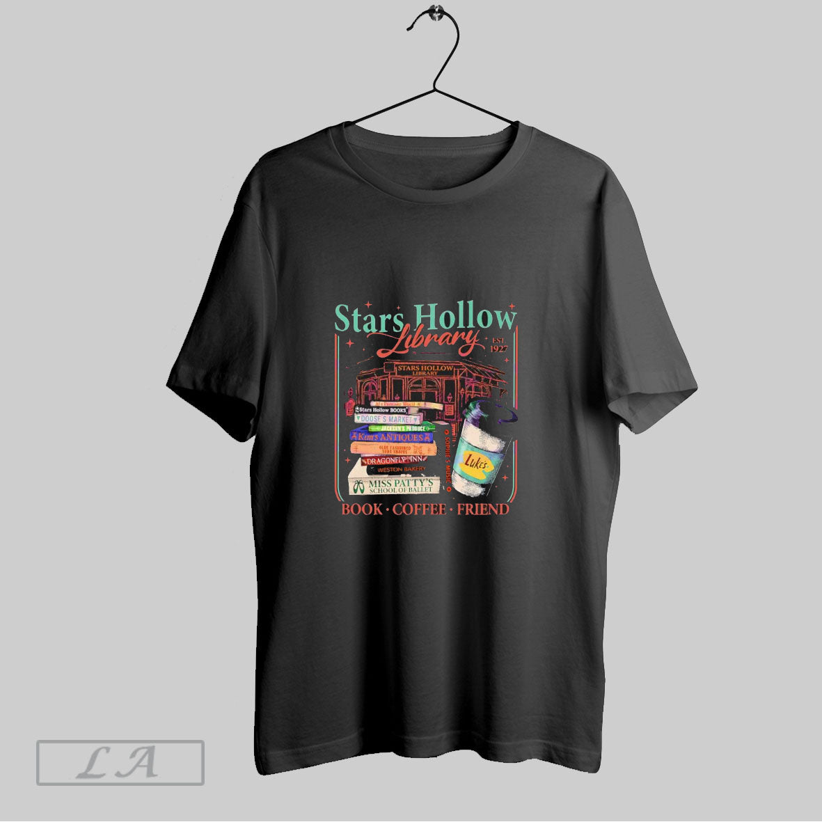 Stars Hollow Library Gilmore Est 1927 Coffee Book Friend Illustration