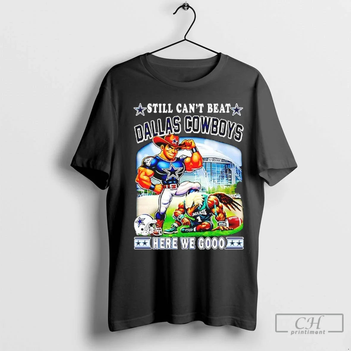 Still Cant Beat Dallas Cowboys Here We Gooo Mascot T Shirts Tank Top