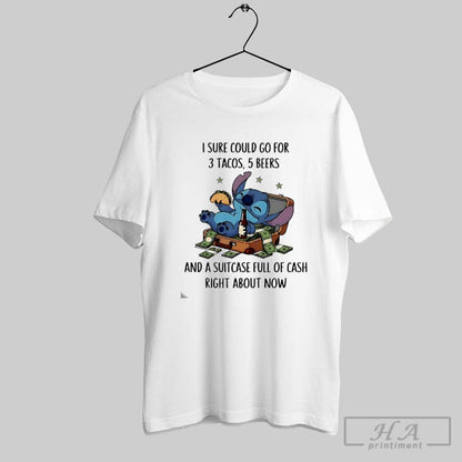 Stitch I Sure Could Go 3 Tacos 5 Beers And Suitcase Full Sweatshirt