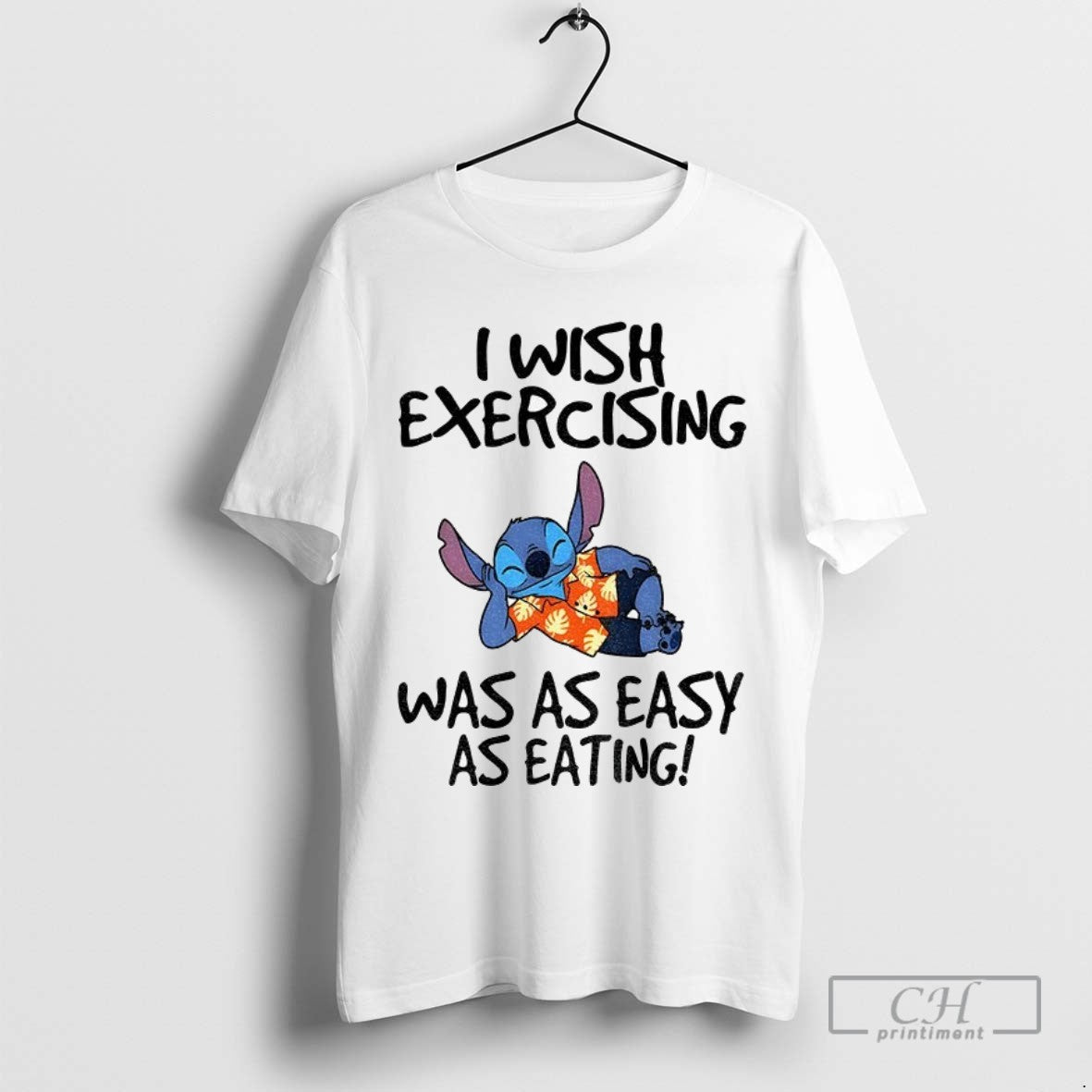 Stitch I Wish Exercising Was As Easy As Eating Long Sleeve Designer