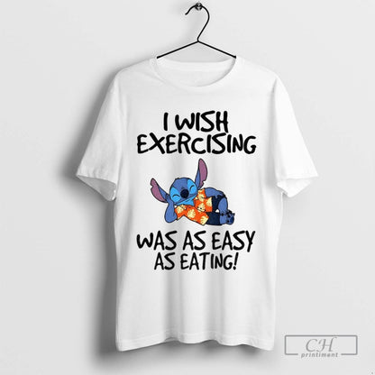 Stitch I Wish Exercising Was As Easy As Eating Long Sleeve Designer