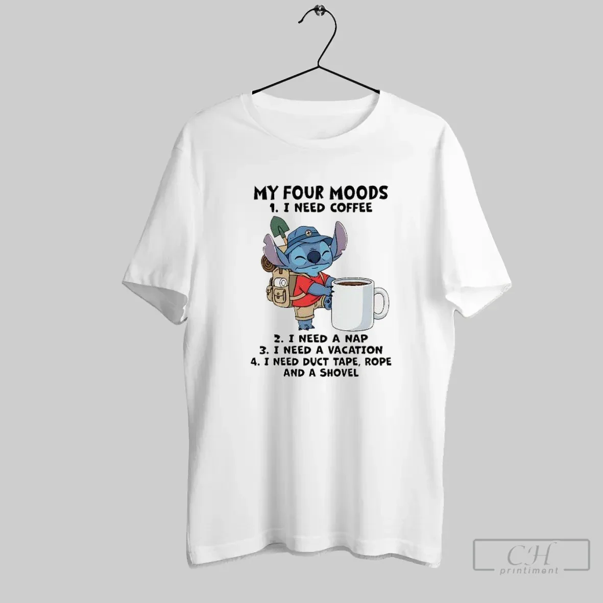 Stitch My Four Moods 1 I Need Coffee 2 I Need Nap 3 Tank Top Vintage