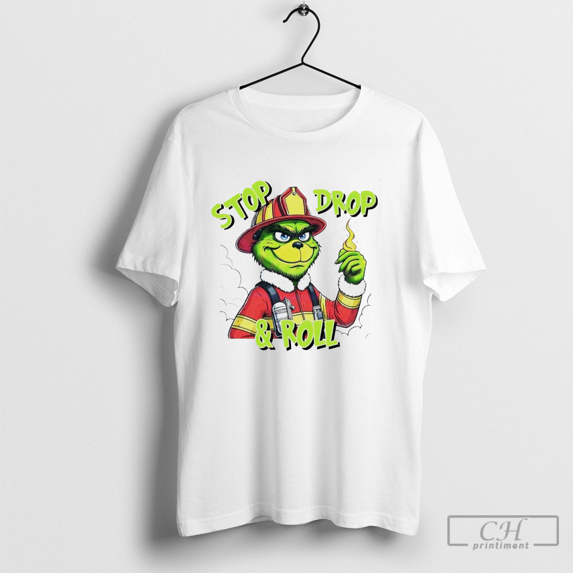 Stop Drop And Roll Grinch Fireman TShirt Designer Merch