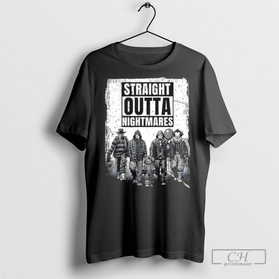 Straight Outta Nightmares Horror Halloween Scary T Shirts TShirt