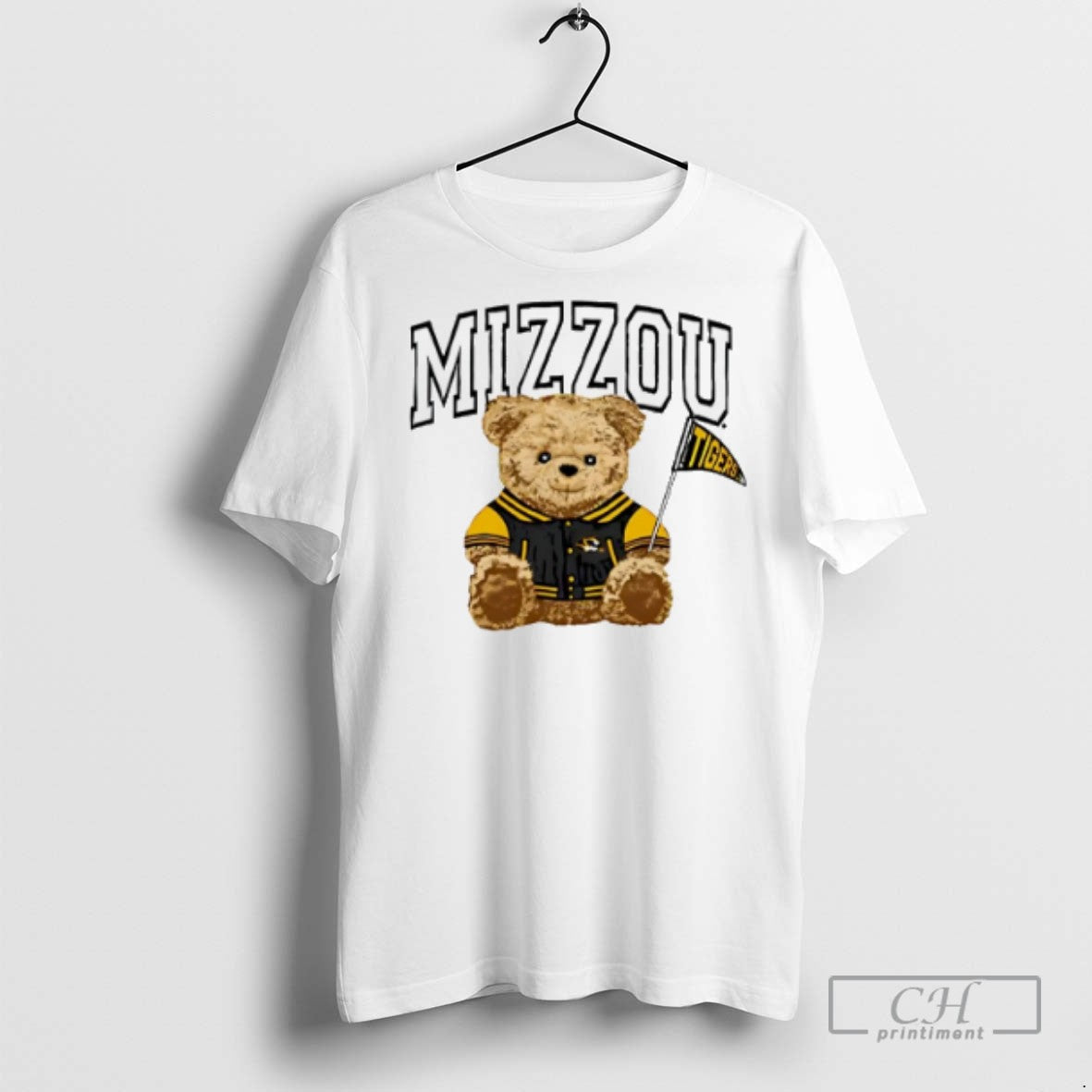 Teddy Bear Mizzou Tigers Cartoon T Shirts Long Sleeve Premium Art