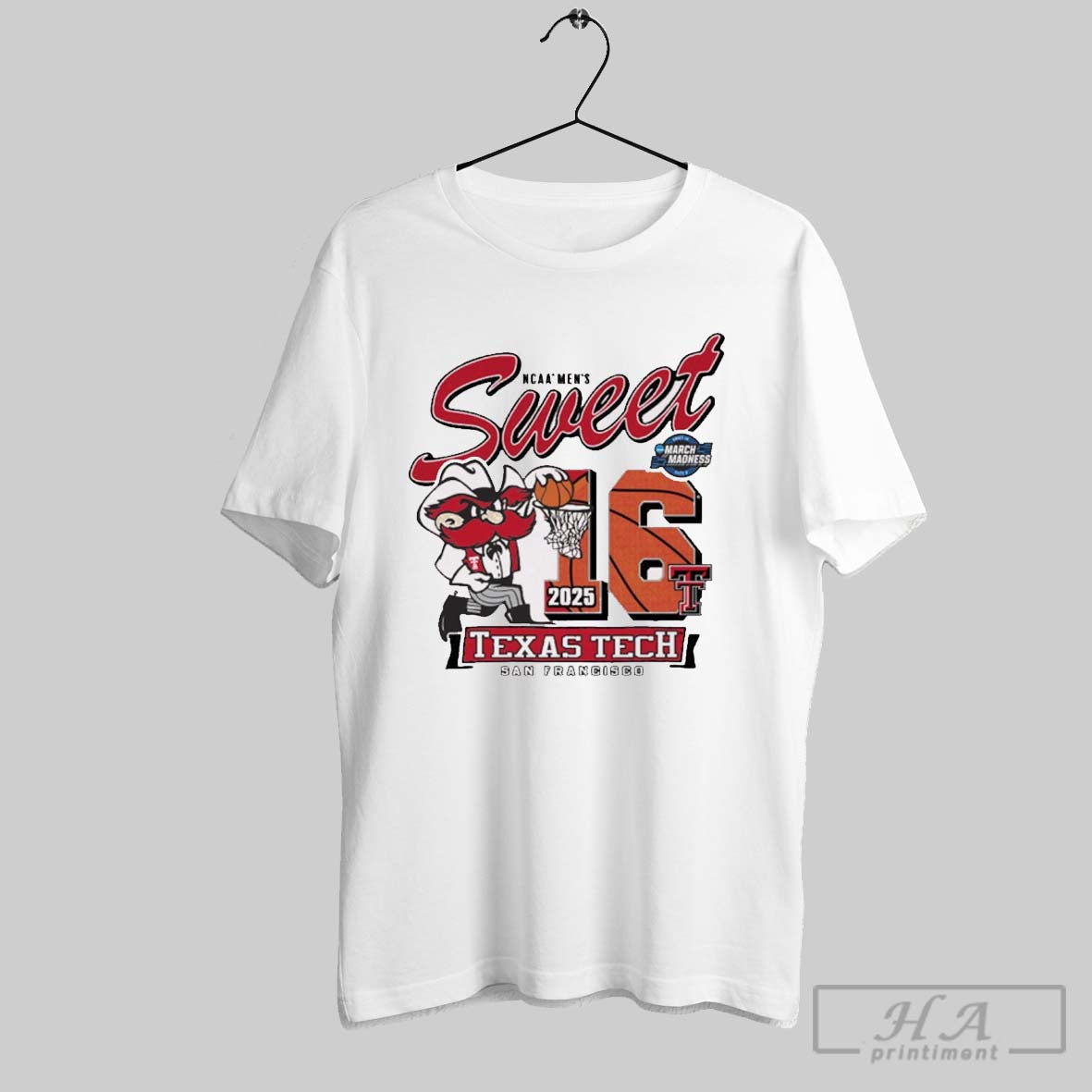 Texas Tech Red Raiders Basketball 2025 Ncaa Mens Sweet 16 Dunk You