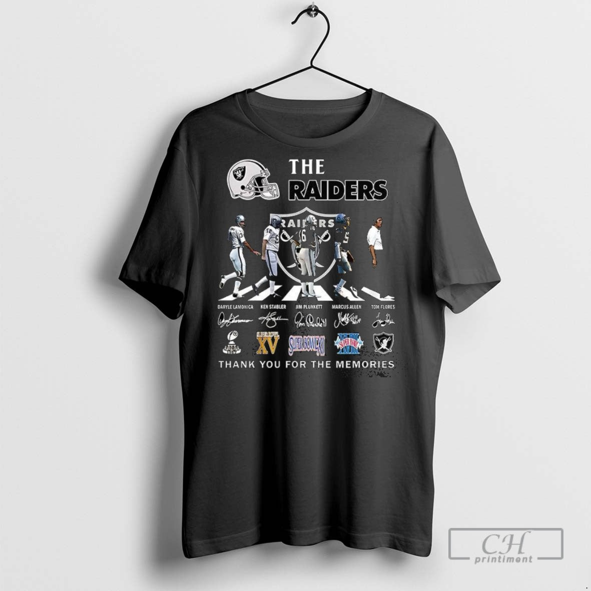 Raiders Legend Thank You Memories Signature T Shirts Tee Classic Art